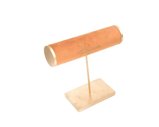 Suport pentru bijuterii Mercury, 21x8x20 cm, catifea/metal, galben