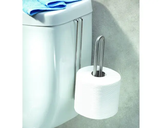 Suport pentru depozitat hartie igienica Forma, iDesign, 5x11.5x26 cm, otel