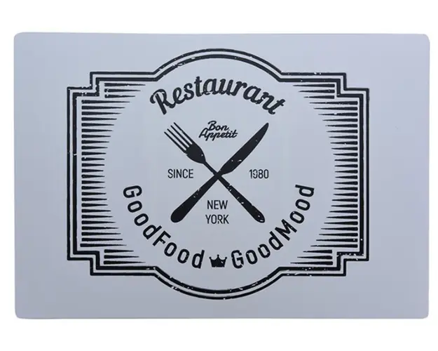 Suport pentru farfurie Restaurant, 42x29 cm, polipropilena, alb/negru