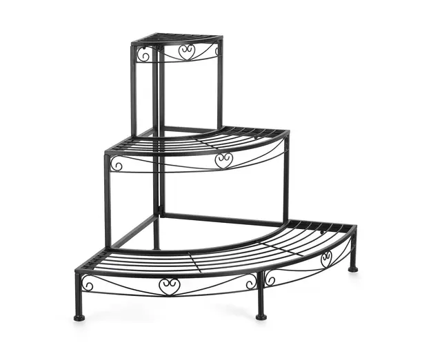 Suport pentru ghivece Alisha, Bizzotto, 59x59x63 cm, otel, negru