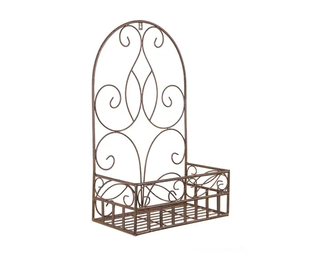 Suport pentru ghiveci Melanie, Bizzotto, 40 x 21 x 61 cm, otel, maro