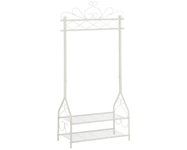 Suport pentru haine Vasagle, 92x41x173 cm, max 45 kg, fier, alb