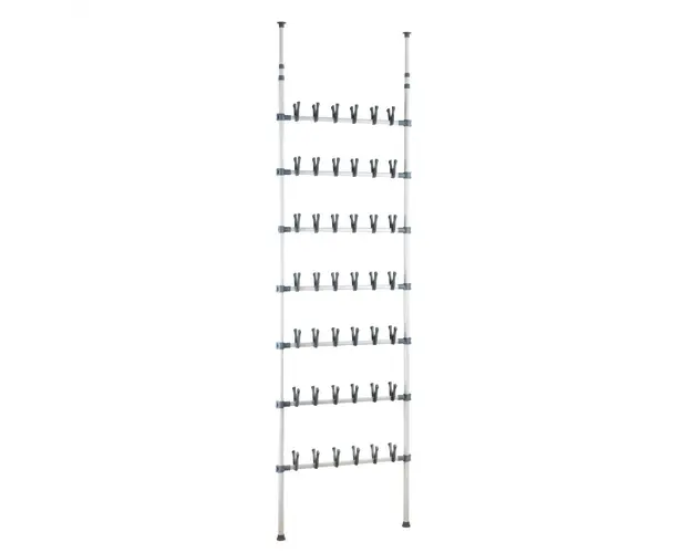 Suport pentru incaltaminte Wenko Atlas, 42 perechi, reglabil, 100 x 68.5 cm, metal/polipropilena, alb/gri