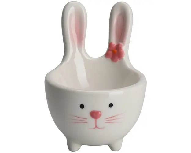 Suport pentru ou Rabbit, 7x6.2x8.5 cm, dolomita, alb