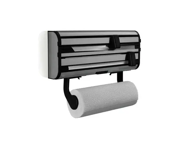 Suport pentru role de hartie/folie aluminiu/folie plastic, Leifheit, Parat Royal II, inox, gri