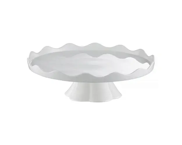 Suport tort cu marginea in sus Crema, Ambition, 30x9.5 cm, portelan, alb