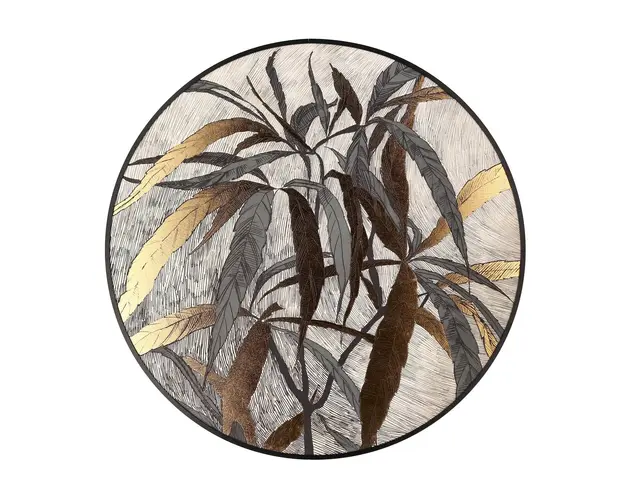 Tablou decorativ Coralie, Bizzotto, Ø80.8 cm, canvas pictat in ulei/aluminiu