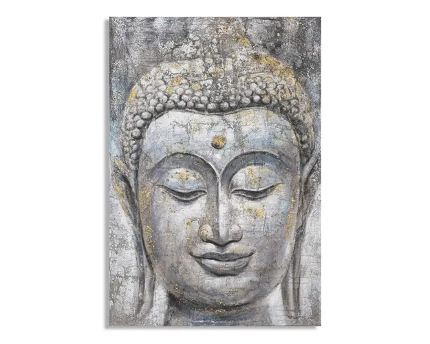 Tablou decorativ, Face Buddha Light -A, Mauro Ferretti, 80 x 120 cm, canvas imprimat si pictat/lemn de pin, multicolor
