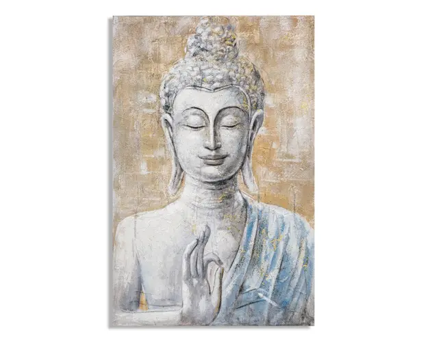 Tablou decorativ, Face Buddha Light -B, Mauro Ferretti, 80 x 120 cm, canvas imprimat si pictat/lemn de pin, multicolor