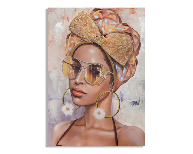 Tablou decorativ, Jennifer -B, Mauro Ferretti, 70 x 100 cm, canvas imprimat si pictat/lemn de pin, multicolor