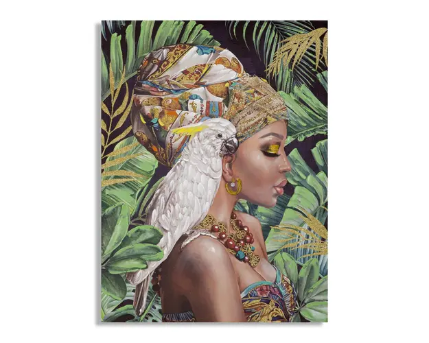 Tablou decorativ, Kenda Vertical, Mauro Ferretti, 120 x 90 cm, canvas imprimat si pictat/lemn de pin, multicolor