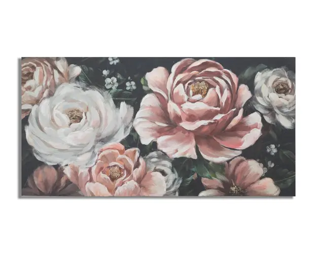 Tablou decorativ Red Flowy -B, Mauro Ferretti, 120x60 cm, canvas pictat manual