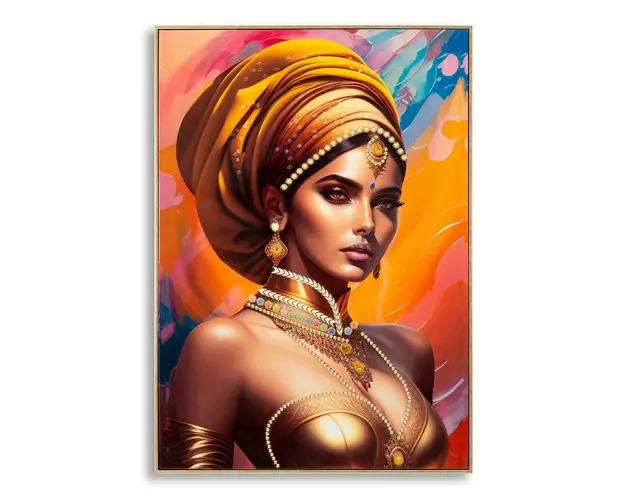 Tablou decorativ Samira -A, Mauro Ferretti, 72x102 cm, canvas pictat/lemn de brad, multicolor