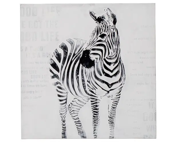 Tablou decorativ Zebra -B, Mauro Ferretti, 80x80 cm, canvas pictat manual