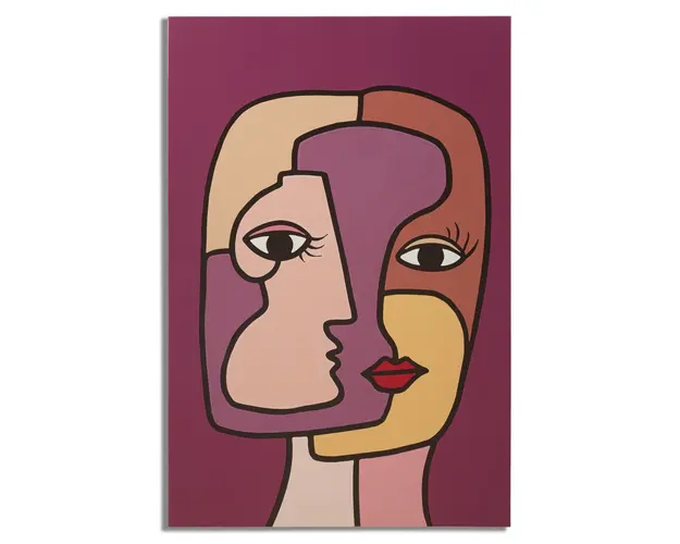 Tablou, Mauro Ferretti, Face - A, 60 x 3 x 90 cm, lemn de pin/panza, multicolor