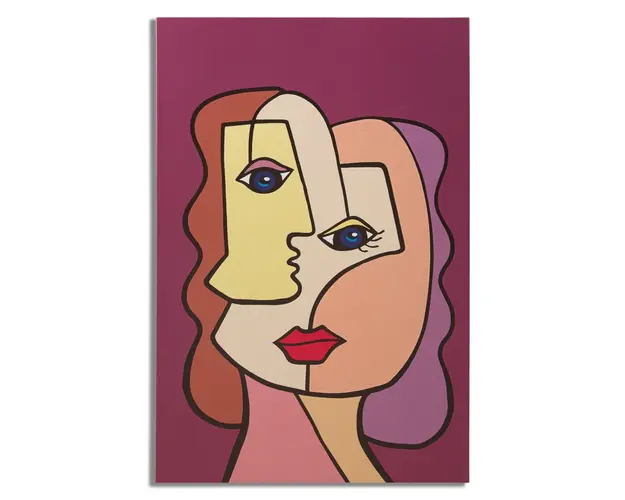 Tablou, Mauro Ferretti, Face - B, 60 x 3 x 90 cm, lemn de pin/panza, multicolor