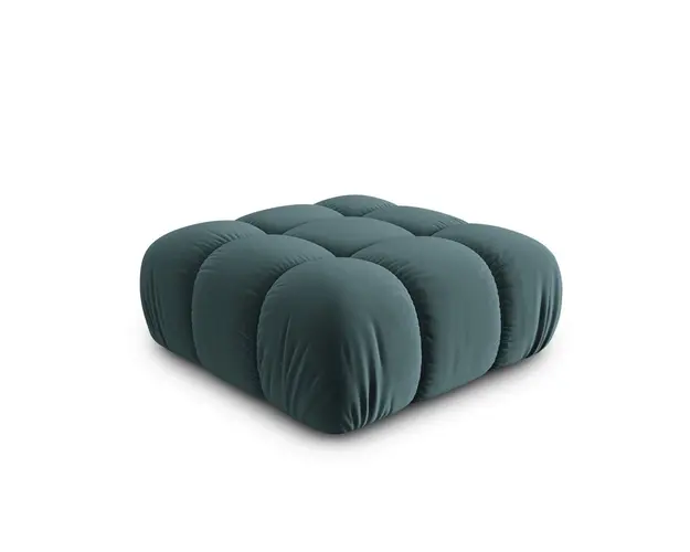 Taburet, Bellis, Micadoni Home, BL, 94x94x39 cm, catifea, albastru petrol