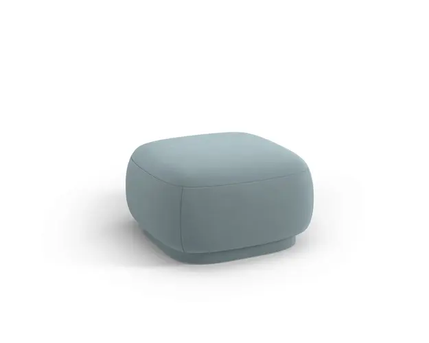 Taburet, Camden, Cosmopolitan Design, 65x65x39 cm, catifea, albastru deschis