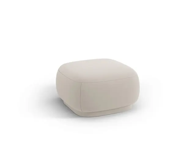 Taburet, Camden, Cosmopolitan Design, 65x65x39 cm, catifea, bej deschis
