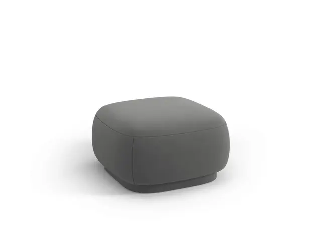 Taburet, Camden, Cosmopolitan Design, 65x65x39 cm, catifea, gri ciment