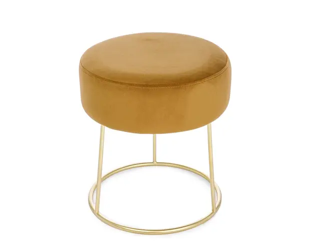 Taburet, Clarissa, Bizzotto, 35x40 cm, otel/catifea, galben inca