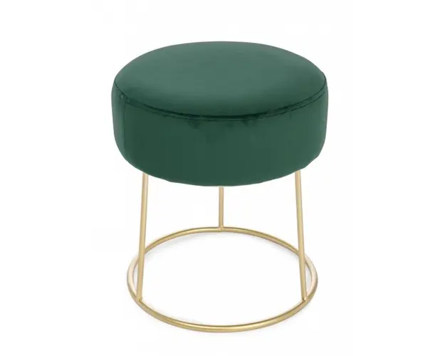 Taburet, Clarissa, Bizzotto, 35x40 cm, otel/catifea, verde bottle