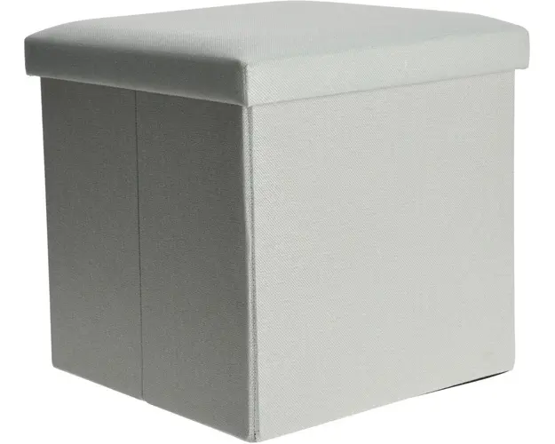 Taburet cu spatiu pentru depozitare, Excellent Houseware, 38x38x38 cm, max 100 kg, poliester 600D, verde deschis