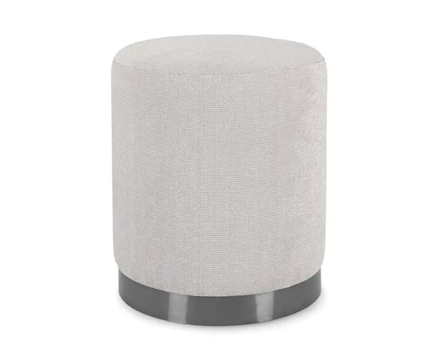 Taburet Ernestine, Bizzotto, Ø 35 x 42 cm, otel/poliester, gri deschis