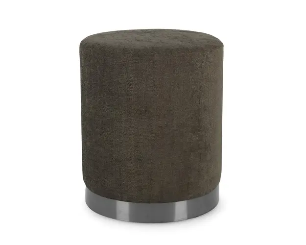 Taburet Ernestine, Bizzotto, Ø 35 x 42 cm, otel/poliester, maro