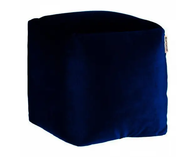 Taburet Gift Decor, Pouffe, 30 x 30 x 30 cm, poliester/polistiren, albastru
