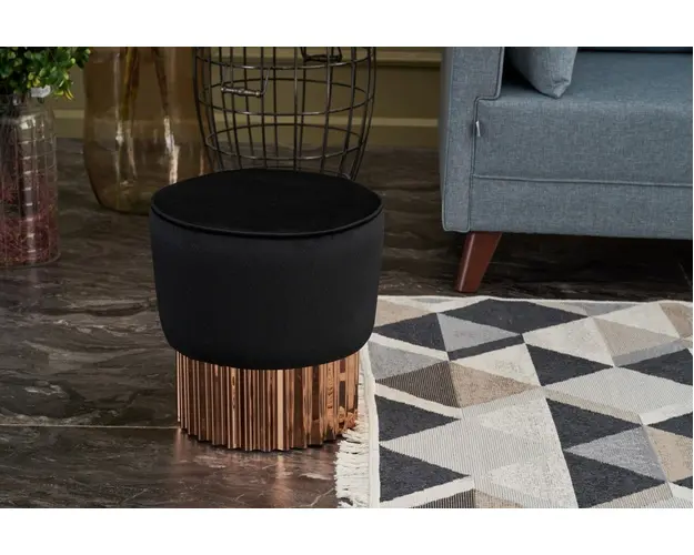 Taburet Living Puf, Balcab Home, 38x38x40 cm, lemn, negru