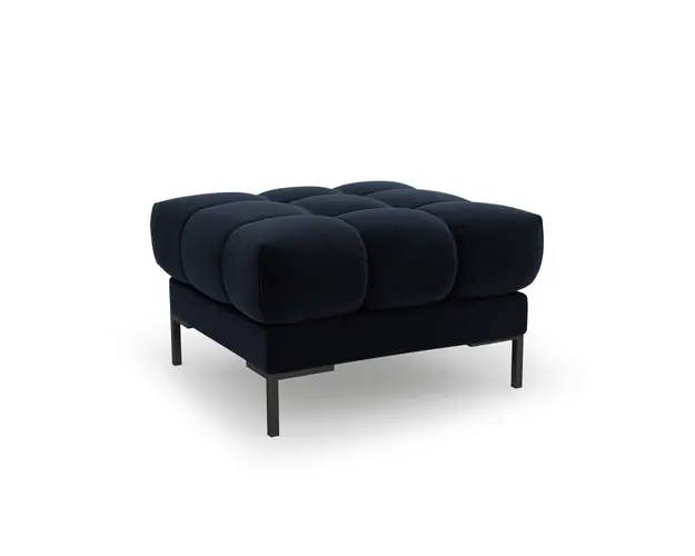 Taburet, Mamaia, Micadoni Home, BL, 60x60x41 cm, catifea, albastru inchis