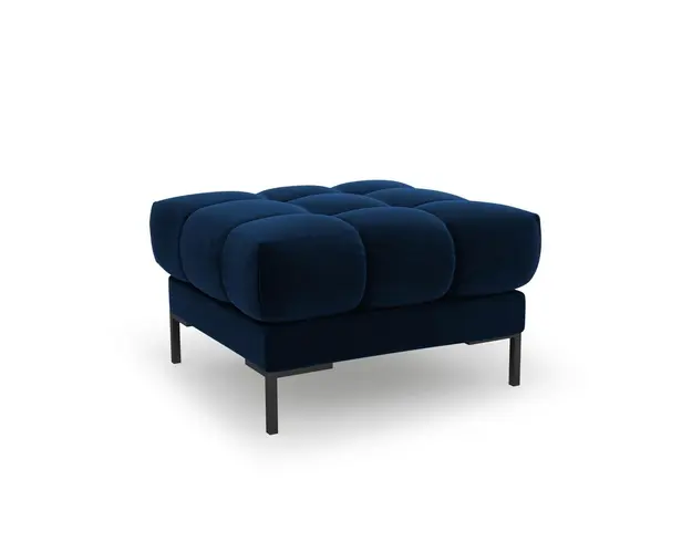 Taburet, Mamaia, Micadoni Home, BL, 60x60x41 cm, catifea, albastru regal
