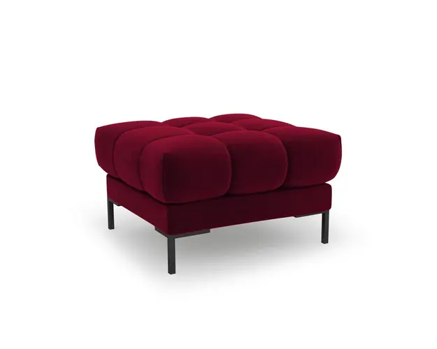 Taburet, Mamaia, Micadoni Home, BL, 60x60x41 cm, catifea, rosu