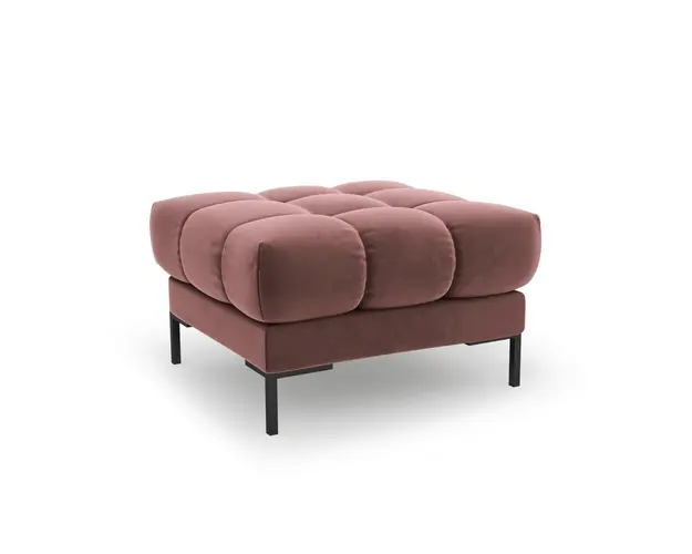 Taburet, Mamaia, Micadoni Home, BL, 60x60x41 cm, catifea, roz