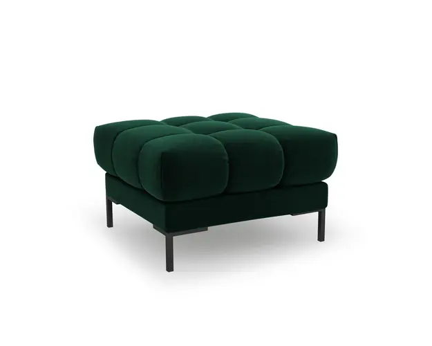 Taburet, Mamaia, Micadoni Home, BL, 60x60x41 cm, catifea, verde bottle