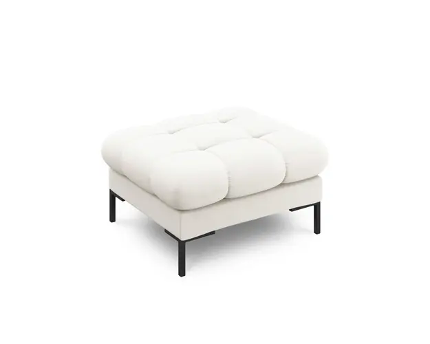 Taburet, Mamaia, Micadoni Home, BL, 60x60x41 cm, tesatura tip twill, bej deschis