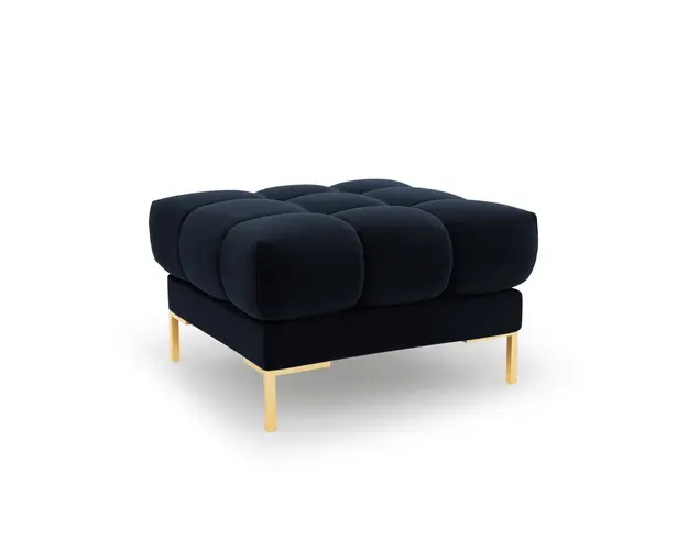 Taburet, Mamaia, Micadoni Home, GL, 60x60x41 cm, catifea, albastru inchis