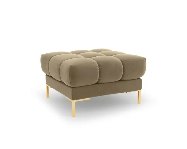 Taburet, Mamaia, Micadoni Home, GL, 60x60x41 cm, catifea, bej