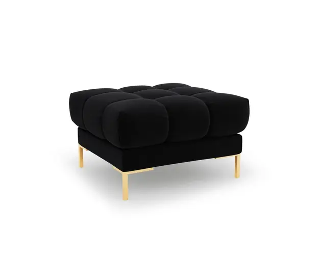 Taburet, Mamaia, Micadoni Home, GL, 60x60x41 cm, catifea, negru