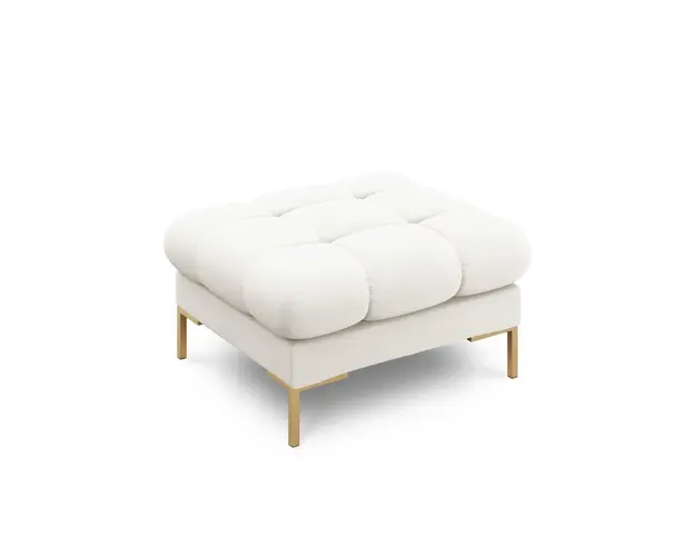 Taburet, Mamaia, Micadoni Home, GL, 60x60x41 cm, tesatura tip twill, bej deschis