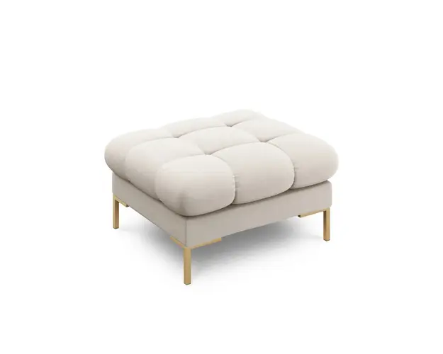 Taburet, Mamaia, Micadoni Home, GL, 60x60x41 cm, tesatura tip twill, bej