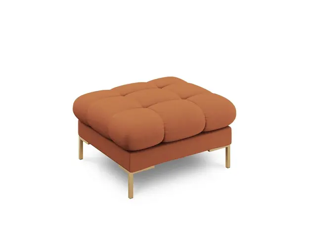 Taburet, Mamaia, Micadoni Home, GL, 60x60x41 cm, tesatura tip twill, caramiziu