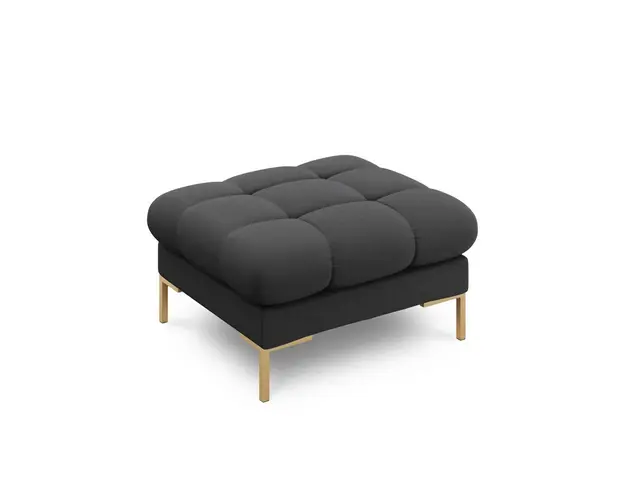 Taburet, Mamaia, Micadoni Home, GL, 60x60x41 cm, tesatura tip twill, gri inchis