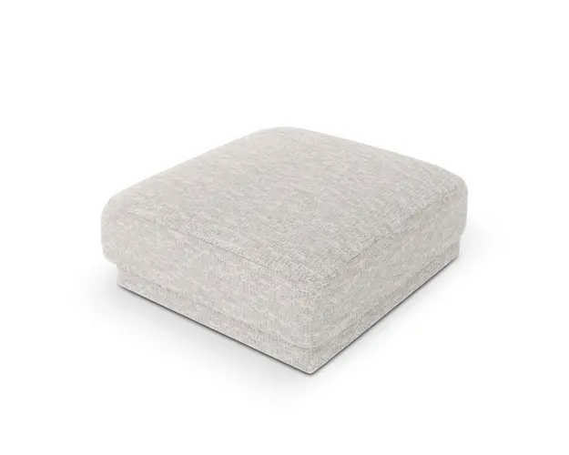 Taburet, Miley, Micadoni Home, BL, 85x85x42 cm, poliester chenille, gri deschis