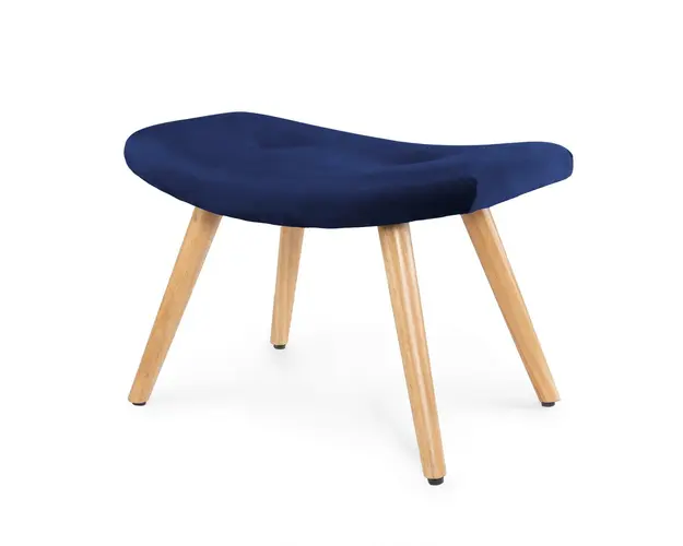 Taburet Moss, Homla, 61x41x38 cm, lemn/catifea din poliester, albastru