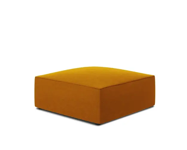 Taburet, Ruby, Micadoni Home, BL, 93x93x40 cm, catifea, galben