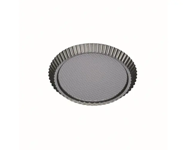 Tava de copt rotunda, Tescoma Delicia, cu margini ondulate, 28 cm Ø, inox