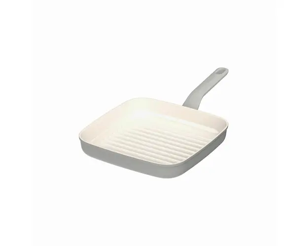 Tigaie grill BergHOFF, Leo Balance Moonmist, 24 x 24 cm, 1.8 L, aluminiu reciclat, strat antiaderent