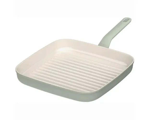 Tigaie grill BergHOFF, Leo Balance Sage, 28 x 28 cm, 2.6 L, aluminiu reciclat, strat antiaderent, verde